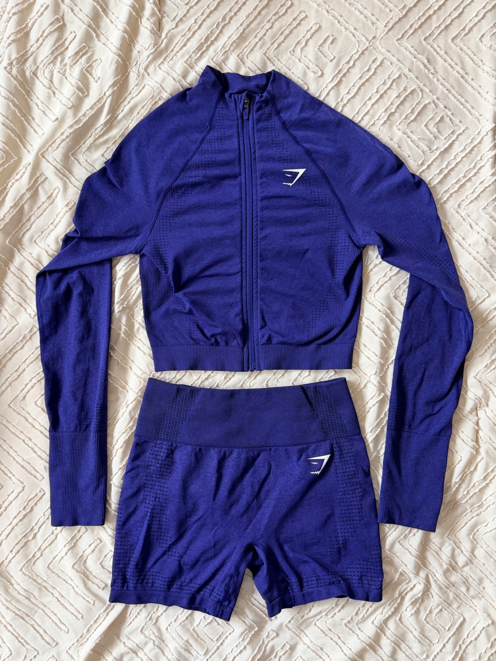 Gymshark High-Waist Vital Seamless Shorts Set in Deep Violet